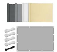 Voile d'Ombrage 4.5x7m Imperméable Toile Ombrage Exterieur Rectangulaire avec Anneaux Acier Inoxydable Anti-UV 95% PES Respirant pour Balcon Terrasse Jardin Gris Clair