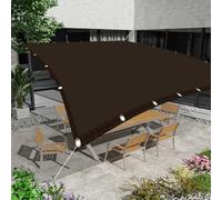 Voile d'ombrage 4.6 x 4.6 m Protection 95% UV Imperméable Rectangulaire HDPE/Polyester Auvent pour Être Applicable, Balcon et Pergola, Marron