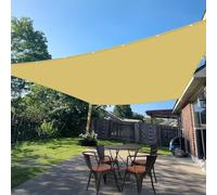 Voile d'ombrage 4.6 x 5 m Protection 95% UV Imperméable Rectangulaire Facile à Installer à Plier Auvent pour Être Applicable, Balcon et Pergola, Jaune Sable