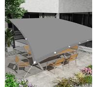 Voile d'ombrage 4.8 x 5.4 m Protection 95% UV Imperméable Rectangulaire HDPE/Polyester Auvent pour Être Applicable, Balcon et Pergola, Gris Clair