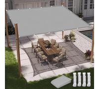 Voile d'ombrage 4 x 5,5 m - Protection UV à 98 % - Coupe-vent - Tissu tissé durable - Corde incluse - Idéal pour le jardin et la terrasse - Gris clair
