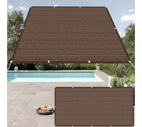 Voile d'ombrage 450 x 575 cm avec Œillets UV Protection Rectangulaire Toile Ombrage avec Cordes et Serre-Câbles, sans Perçage pour Patio, Jardin, Pergola, Serre, Marron