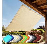 Voile d'ombrage 490 x 650 cm Imperméable, Protection UV 98%, avec Oeillets et Cordons Voile de Parasol Anti UV Imperméable Toile Ombrages pour Jardin Terrasse Camping, Beige