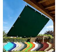 Voile d'ombrage 490 x 900 cm Imperméable, Protection UV 98%, avec Oeillets et Cordons Voile de Parasol Anti UV Imperméable Toile Ombrages pour Jardin Terrasse Camping, Vert Foncé