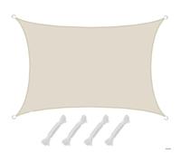 Voile d'ombrage 4x3m en polyester protection du soleil toile ombre jardin Beige