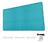 Voile d'ombrage 5.5 x 7 m avec Œillets UV Protection Rectangulaire Filet Dombrage Auvent avec Œillets et Corde, Perméable à l'eau pour Jardin, Terrasse, Balcon, Extérieur, Bleu Ciel