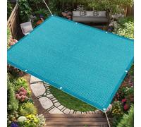 Voile d'ombrage 5.5 x 7 m avec Œillets UV Protection Rectangulaire Toile Ombrage Exterieur avec Œillets et Corde, Perméable à l'eau pour Patio, Jardin, Pergola, Serre, Bleu Ciel