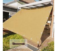 Voile d'ombrage 500 x 1700 cm Protection UV, Anti-Déchirure, Coupe-Vent, Imperméable Filet d'ombrage Extérieur, Toile Ombrage Une avec Cordes pour Terrasse Jardin Extérieur, Couleur Crème