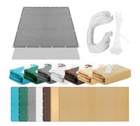Voile d'ombrage 577 x 637 cm Coupe Ventpour La Couverture Voiles d'ombrage pour Patio avec Oeillets et Cordons pour Jardin Terrasse Balcon Extérieur, Gris Clair