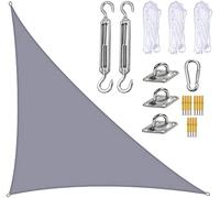 Voile D'ombrage 5x7x7,1 M Toile Voile D'ombrage Imperméable Plage Balcon Protection Pluie Corde Auvent Triangle Protection Solaire Balcon Voile de Soleil Ombrage(Gray,3x4x5m)