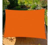 Voile d'ombrage 6.5 x 6.5 m UV Résistant Voiles Ombrages Imperméable Rectangulaire Bâche Dombrages Contre Le Vent pour Patio Balcon Jardin Terrasse Extérieur, Orange