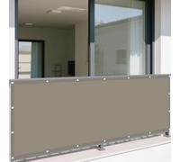 Voile d'ombrage 62 x 342 cm Rayons UV à 98% Auvent Imperméable UV Protection avec Oeillets et Cordons pour Cour, Terrasse, Jardin, Piscine, Camping, Kaki