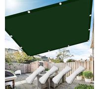 Voile d'ombrage 70 x 550 cm Imperméable UV 98% Indéchirable Filet Dombrage Rectangle avec 4 Morceaux de Corde Filet Coupe-Vent pour Patio Terrasse Extérieur, Vert Foncé