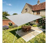 Voile d'ombrage 740 x 900 cm Respirant, Perméable à l'eau et Ventilé Toile d'ombrage Jardin Exterieur avec Cordes pour Terrasse Jardin Extérieur, Gris Clair