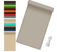 Voile d'ombrage 75 x 220 cm Imperméable Protection UV 98% Rectangulaire Voile Ombrage Auvent avec Œillets et Corde, sans Perçage pour Jardin, Terrasse, Balcon, Extérieur, Taupe
