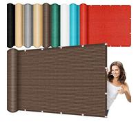 Voile d'ombrage 95 x 375 cm Rectangle HDPE Respirant, Protection UV, Filet Protection Solaire avec Oeillets et Cordons pour Patio Jardin Terrasse Extérieur Balcon, Marron