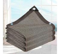 Voile d'ombrage à angle droit - Distance des trous : 1 m avec œillets - Bâche en maille isolante - Pour jardin, serre, terrasse, intimité - Marron - 4 x 5 m