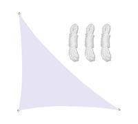 Voile d'ombrage à angle droit en polyester imperméable, bloque 98 % des rayons UV, avec cordes, idéal pour le jardin et la terrasse, blanc, 3 x 4 x 5 m, protection extérieure