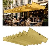 Voile d'ombrage à La Vague 0.8 x 4.5 m Imperméable, Protection Solaire, Polyester Anti-Déchirure, Couverture de Tissu D'Ombre, avec Œillets et Cordes pour Patio Extérieur, Jaune Sable