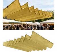 Voile d'ombrage à La Vague 1.3 x 5.5 m Imperméable, Protection Solaire, Polyester Anti-Déchirure, Voile Ombrage Rectangulaire, avec Œillets et Cordes pour Jardin Terrasse, Jaune Sable