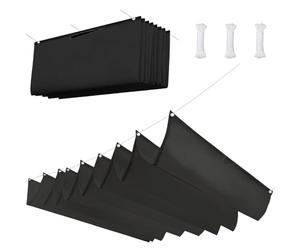 Voile d'ombrage à La Vague 1.3 x 5.5 m Imperméable, Rectangulaire, Protection UV Solaire, Indéchirable, Pergola de Rechange, avec Œillets, Corde pour Jardin Terrasse, Noir