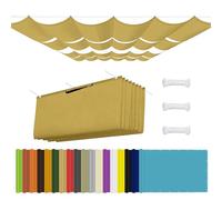Voile d'ombrage à La Vague 1.3 x 5.5 m Imperméable, Rectangulaire, Protection UV Solaire, Indéchirable, Toile Pergola Rectangulaire, avec Œillets, Corde pour Patio Extérieur, Jaune Sable