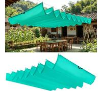 Voile d'ombrage à La Vague 1.6 x 4 m Imperméable, Protection Solaire, Polyester Anti-Déchirure, Couverture de Tissu D'Ombre, avec Œillets et Cordes pour Patio Extérieur, Bleu Ciel