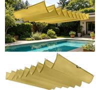 Voile d'ombrage à La Vague 1 x 3.5 m Imperméable, Protection Solaire, Polyester Anti-Déchirure, Imperméable Bache Ombrages, avec Œillets et Cordes pour Jardin Terrasse, Jaune Sable