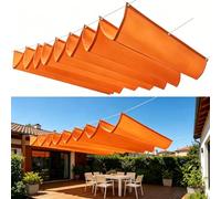 Voile d'ombrage à La Vague 2.2 x 12 m Imperméable Rectangulaire Voile Ombrage Filet d'ombrage Bâche Ombrage Protection UV Solaire pour Patio Terrasse Extérieur, Orange