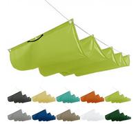 Voile d'ombrage à mât rétractable 3x4M, ombrage terrasse, voile d'ombrage enroulable Incl. cordes de montage pour jardin terrasse gris clair, vert jaune