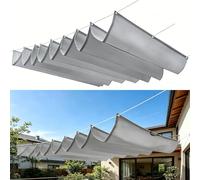 Voile d'ombrage à Vague Rétractable 100 x 400 cm sur Mesure, Réglable, Couverture D'Ombre, de Protection UV et Indéchirable Imperméable Bâche Dombrage pour Jardins Balcons, Gris Clair