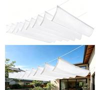 Voile d'ombrage à Vague Rétractable 160 x 320 cm sur Mesure, Réglable, Couverture D'Ombre, de Protection UV et Indéchirable Imperméable Bâche Dombrage pour Jardins Balcons, Blanc