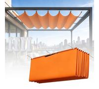 Voile d'ombrage à Vague Rétractable 185 x 290 cm avec Œillets et Corde, Rectangulaire Protection UV Solaire Rétractable Vague Voile-D'Ombrage pour Jardin, Garage, Orange