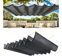 Voile d'ombrage à Vague Rétractable 210 x 310 cm Store Ondulé sur Mesure Imperméable, de Protection UV, Protection Solaire Voiles d'ombrage de Vague pour Extérieur Jardin, Gris Foncé