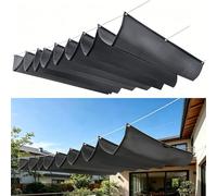 Voile d'ombrage à Vague Rétractable 270 x 280 cm sur Mesure, Réglable, Couverture D'Ombre, de Protection UV et Indéchirable Imperméable Bâche Dombrage pour Jardins Balcons, Gris Foncé
