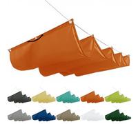 Voile d'ombrage à vague rétractable - Store intérieur réglable sur mesure - Avec corde de traction - Pour auvent de terrasse, pavillon, terrasse et jardin - 1 x 2 m - Orange