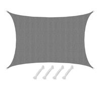 Voile d'ombrage AMANKA - 6x4m - HDPE - Protection anti-UV - Gris