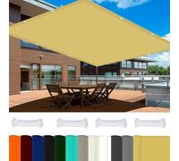 Voile d'ombrage anti-UV à 98 % polyester pour jardin, fêtes, terrasses et événements - 2,6 x 4 m - Solution parfaite pour un abri solaire - Crème