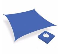 Voile d'ombrage anti-UV pour terrasse, jardin et cour, résistante à l'eau, aux déchirures et à la rouille, avec anneaux en D et œillets en acier inoxydable, tissu d'ombrage pour l'extérieur (bleu, 3 x