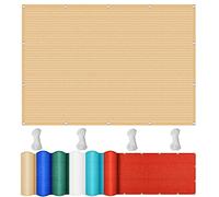 Voile d'ombrage Auvent 140 x 270 cm Anti 90% UV Contre Le Vent Anti-Déchirure Filet d'ombrage Respirant avec Oeillets et Cordons pour La Couverture Végétale Serre Pergola, Couleur Crème