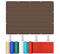 Voile d'ombrage Auvent 160 x 210 cm Anti 90% UV Contre Le Vent Anti-Déchirure Filet d'ombrage Respirant avec Oeillets et Cordons pour La Couverture Végétale Serre Pergola, Marron