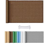 Voile d'ombrage Auvent Rectangulaire 0.8 x 6 m Respirante HDPE Solaire Voile D'Ombrage Anti Rayons UV pour Jardin, Terrasse, Pelouse, Balcon, Marron