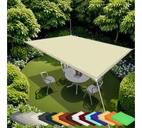 Voile d'ombrage avec Oeillets et Cordons 200 x 350 cm Toile Ombrage Auvent Imperméable PES Oxford Polyester imperméable pour La Couverture VéGéTale Serre Pergola, Ivoire