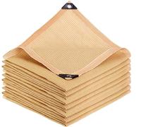 Voile d'ombrage beige 85 % - 1 x 2 m 2 x 3 m 2 x 4 m 2 x 5 m 2 x 8 m 3 x 3 m 3 x 4 m 3 x 5 m 3 x 6 m 5 x 5 m 6 x 6 m - Avec œillets pour pergola de jardin, terrasse, plantes, poulailler