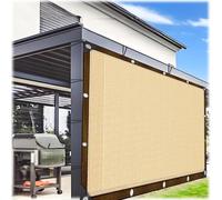 Voile d'ombrage beige avec protection UV à 90 % pour jardin, terrasse, serre, camping-car, 3,7 x 6,1 m, maille perméable à l'eau, voile d'ombrage pour plantes, filet d'ombrage
