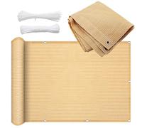 Voile d'ombrage beige - Protection UV 90 % - 2 x 4 m - 3 x 5 m - 4 x 8 m - Facile à installer avec anneaux - Parasol Vela pour terrasse