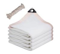 Voile D'ombrage Blanc, Filet D'ombrage Avec Œillets Brise Vue Une Protéger Du Soleil À 80% Bâche D'ombrage Rectangulaire, Couverture De Tissu D'ombrage Pour Patio Clôture(2*16 m/6.5*52.5 ft)