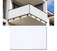 Voile d'Ombrage Blanc Imperméable Robuste 1.52x4.57M Rectangulaire 95% Protection UV Auvent Extérieur avec Œillets et Corde pour Terrasse Balcon Cour