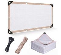Voile d'ombrage Blanc Rectangulaire, Filet de Protection Solaire pour Événements, Mariage et Camping, Toile Anti-UV Résistante aux Intempéries pour Jardin, Terrasse, Serre et Pergola(90%,1x2m)