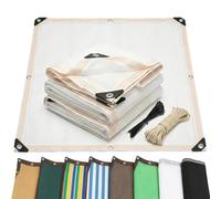 Voile d'ombrage Blanc Rectangulaire Toile Pergola 4x3 50% Protection UV, Filet d'ombrage HDPE Respirant Coupe-Vent avec Œillets pour Serre, Jardin Et Terrasse Extérieure(5.5x20m)